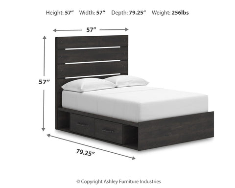 Hollivern Panel Bed with Storage, Dresser and Mirror