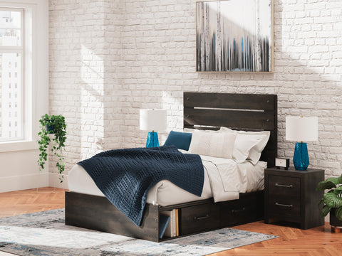 Hollivern Panel Bed with Storage. Dresser, Mirror and Nightstand