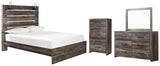 Drystan Panel Bed with Mirrored Dresser and Chest