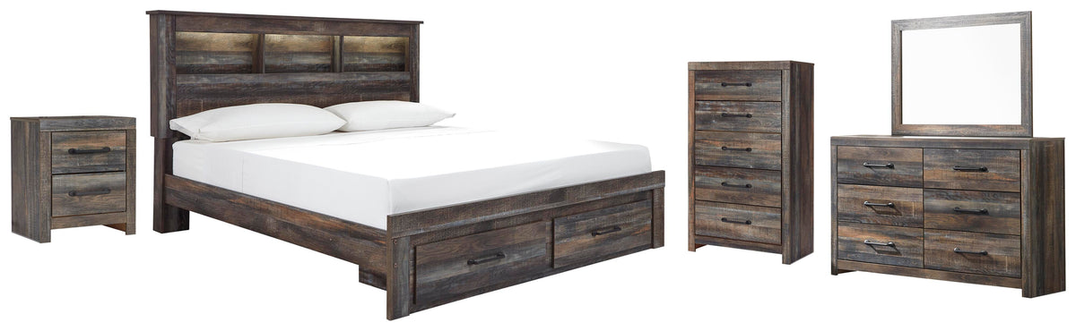 Drystan Bookcase Storage Bed, Dresser, Mirror, Chest and Nightstand