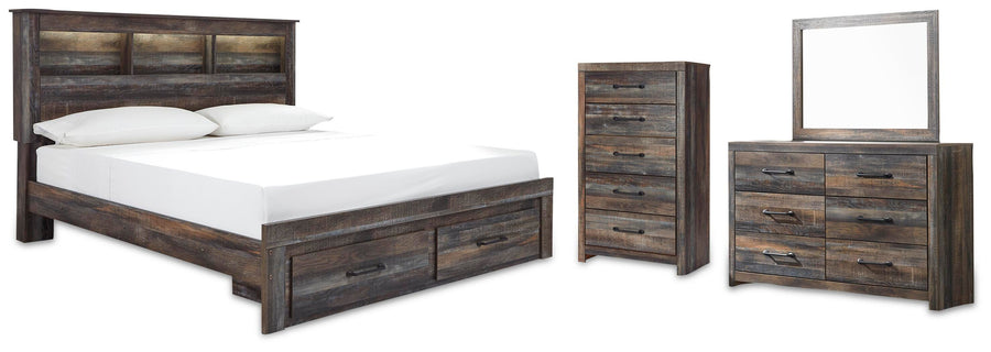 Drystan Storage Bed, Dresser, Mirror and Chest