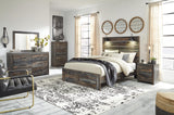 Drystan Panel Bed with 2 Storage Drawers with Mirrored Dresser, Chest and Nightstand