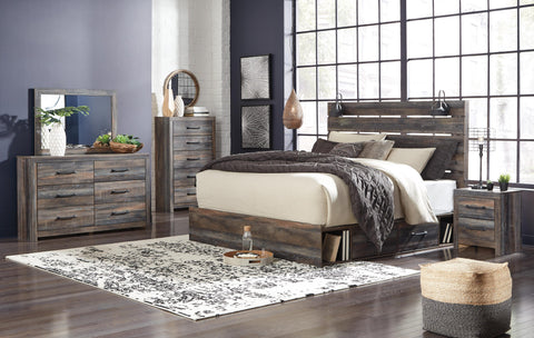 Drystan Panel Bed, Dresser, Mirror, Chest and 2 Nightstands