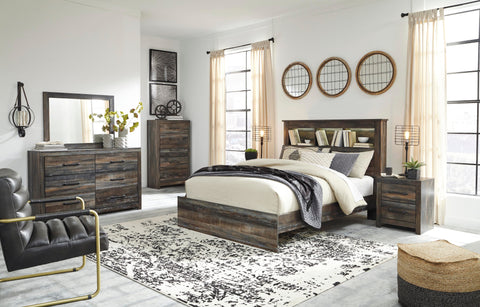 Drystan Bookcase Bed, Dresser, Mirror, Chest and 2 Nightstands