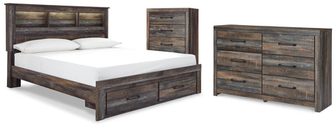 Drystan Bookcase Storage Bed, Dresser and Chest