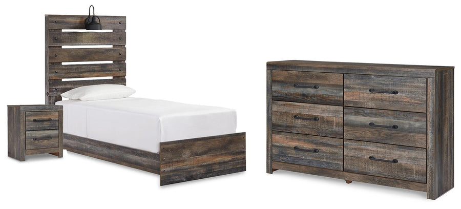 Drystan Panel Bed with Storage, Dresser and Nightstand