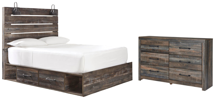 Drystan Panel Bed with 2 Storage Drawers with Dresser