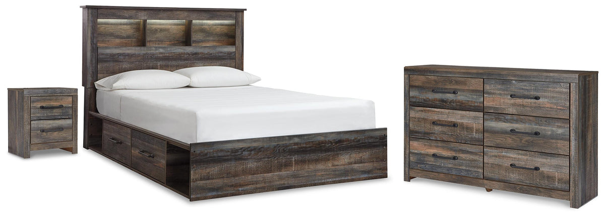 Drystan Bookcase Bed with Storage, Dresser and Nightstand