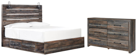 Drystan Panel Bed with 4 Storage Drawers with Dresser