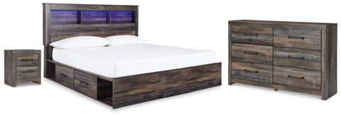 Drystan Bookcase Bed with Storage, Dresser and Nightstand