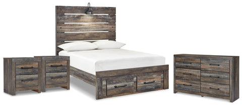 Drystan Storage Bed, Dresser and 2 Nightstands