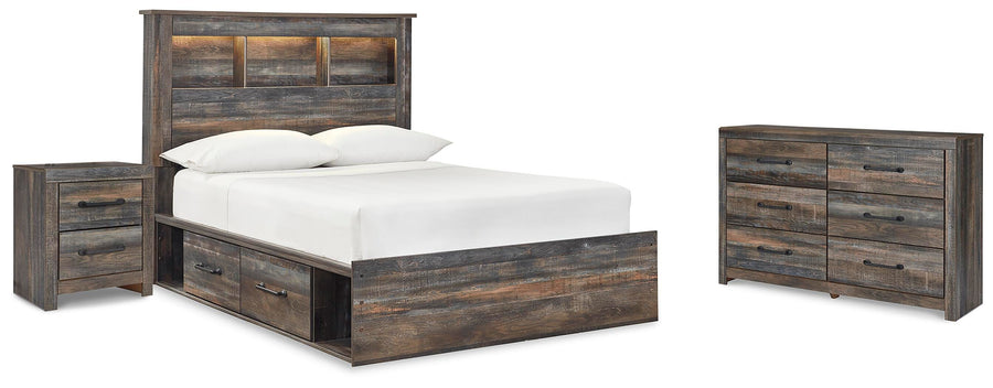 Drystan Bookcase Storage Bed, Dresser and Nightstand