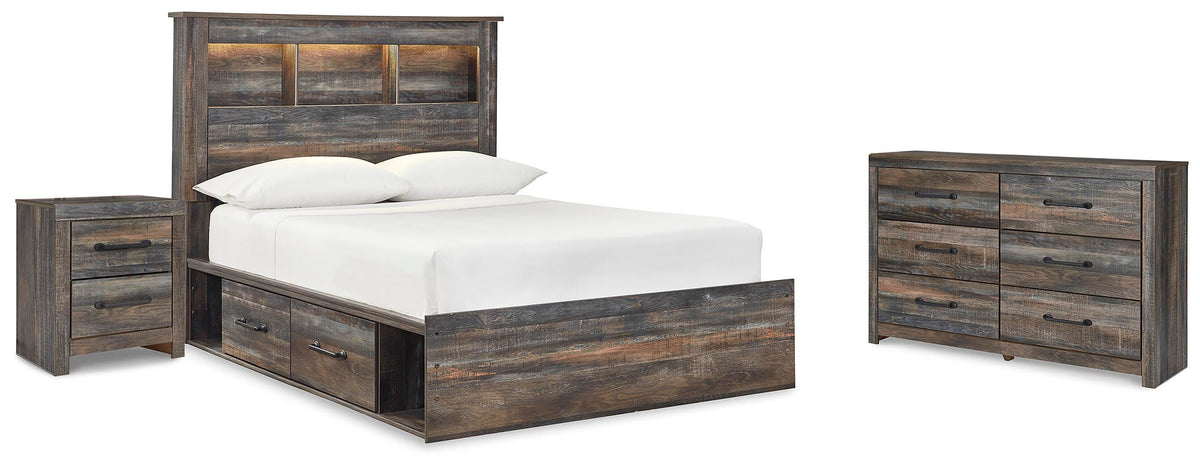 Drystan Bookcase Storage Bed, Dresser and Nightstand