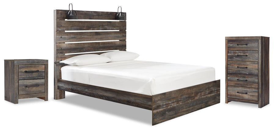 Drystan Panel Bed with Chest and Nightstand