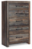 Drystan Panel Headboard with Mirrored Dresser, Chest and Nightstand