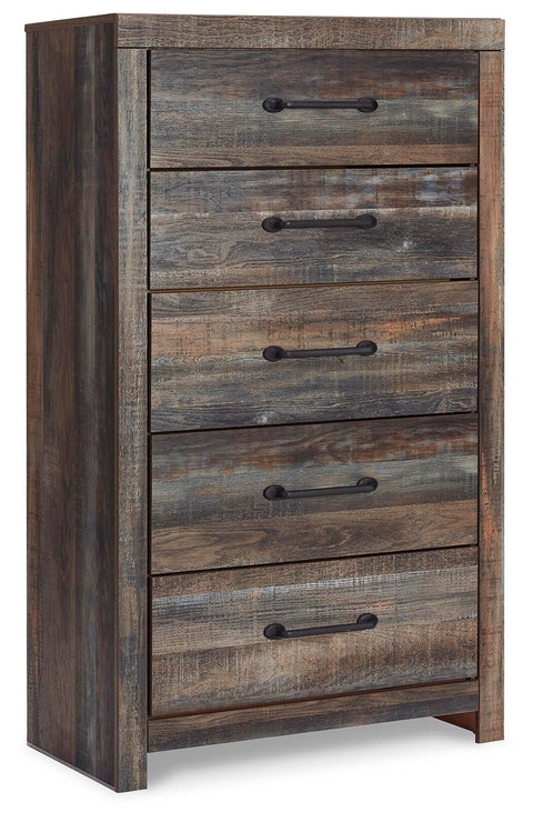 Drystan Panel Bed with Mirrored Dresser, Chest and Nightstand