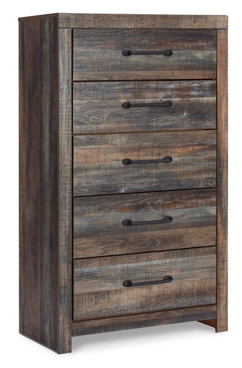 Drystan Panel Bed with Mirrored Dresser and Chest