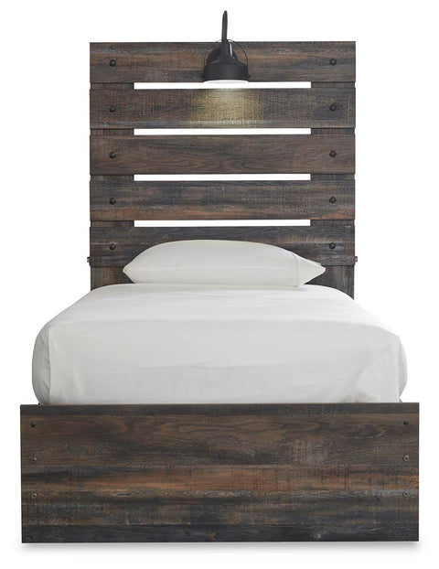 Drystan Panel Bed with Storage, Dresser, Mirror and Chest