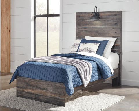 Drystan Panel Bed, Dresser and Mirror