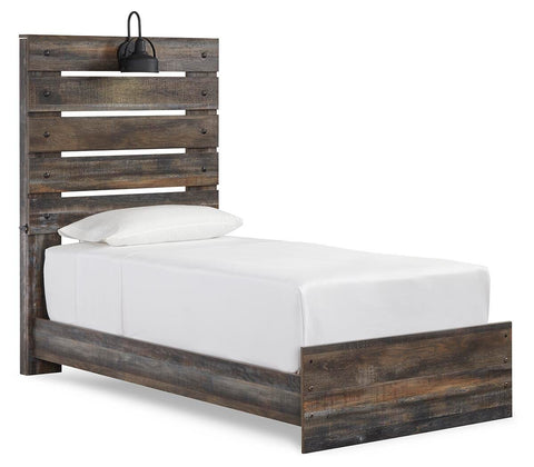 Drystan Panel Bed with Mirrored Dresser and Chest