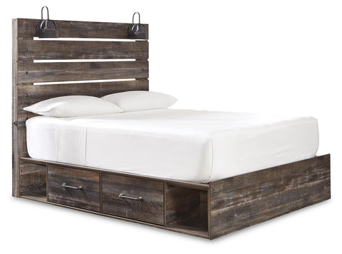 Drystan Panel Storage Bed and 2 Nightstands