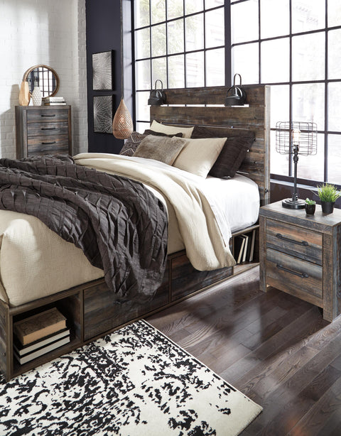 Drystan Panel Bed with 4 Storage Drawers with Dresser