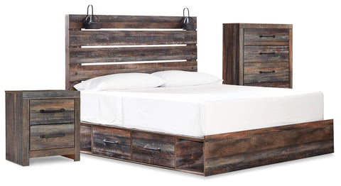 Drystan Panel Bed with Storage, Chest and Nightstand
