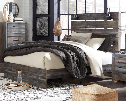 Drystan Panel Bed with Mirrored Dresser, Chest and Nightstand