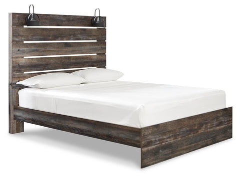 Drystan Panel Bed with Mirrored Dresser and Nightstand