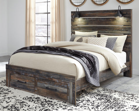 Drystan Panel Bed with 2 Storage Drawers