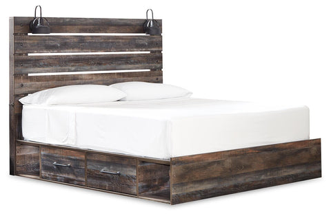 Drystan Panel Bed with 2 Storage Drawers with Dresser