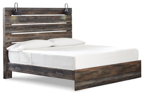 Drystan Panel Bed with Mirrored Dresser, Chest and Nightstand