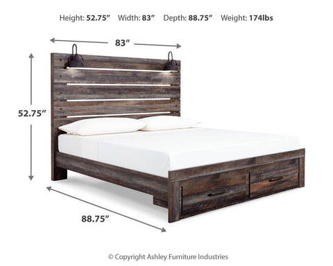 Drystan Panel Storage Bed, Dresser, Mirror and Nightstand