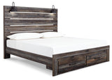 Drystan Panel Bed with Storage with Mirrored Dresser