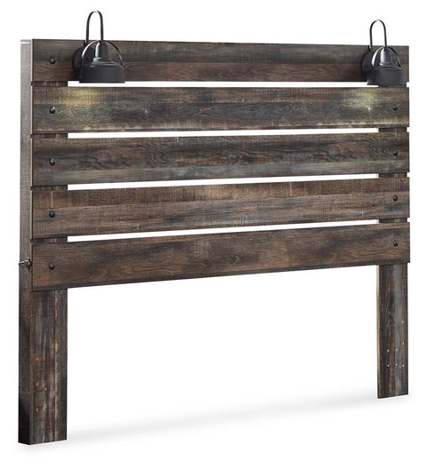Drystan Panel Headboard with Mirrored Dresser, Chest and 2 Nightstands