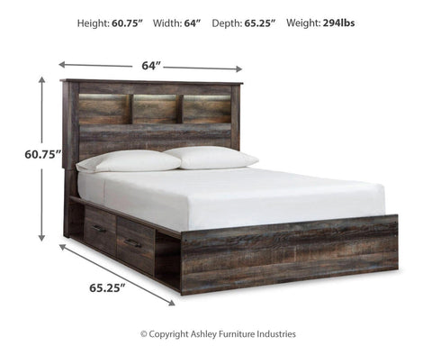 Drystan Bookcase Bed with Storage, Dresser and Nightstand