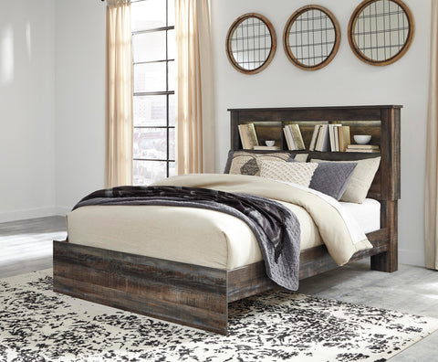 Drystan Bookcase Panel Bed, Dresser, Mirror Chest and Nightstand