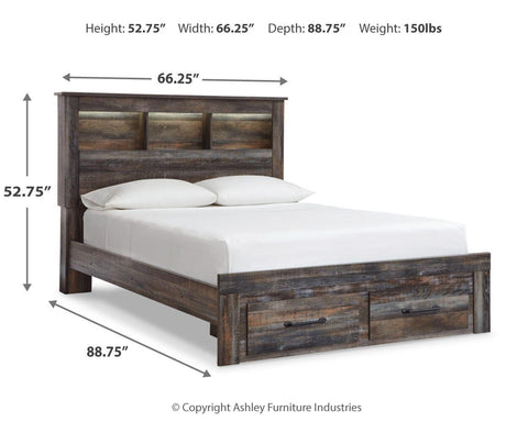 Drystan Bookcase Storage Bed, Dresser, Mirror and Nightstand