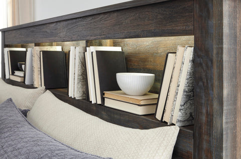 Drystan Bookcase Bed with 2 Storage Drawers, Dresser, Mirror and Chest