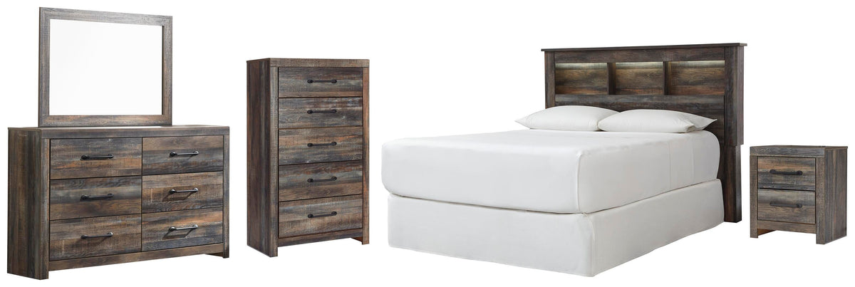 Drystan Bookcase Headboard, Dresser, Mirror, Chest and Nightstand