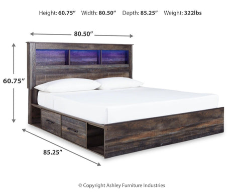 Drystan Bookcase Bed with Storage, Dresser and Nightstand