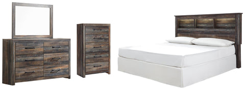 Drystan Bookcase Headboard, Dresser, Mirror and Chest