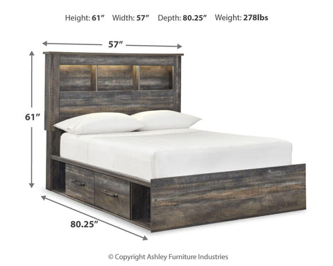 Drystan Bookcase Bed with Storage, Dresser and Nightstand