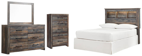 Drystan Bookcase Headboard, Dresser, Mirror and Chest