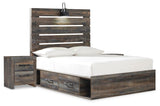 Drystan Panel Bed and 2 Nightstands