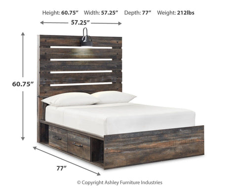 Drystan Panel Bed and 2 Nightstands