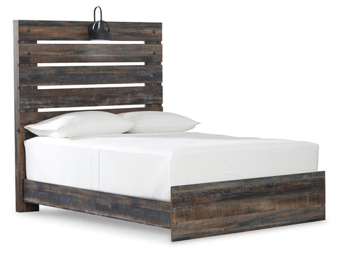 Drystan Panel Bed with Mirrored Dresser and 2 Nightstands