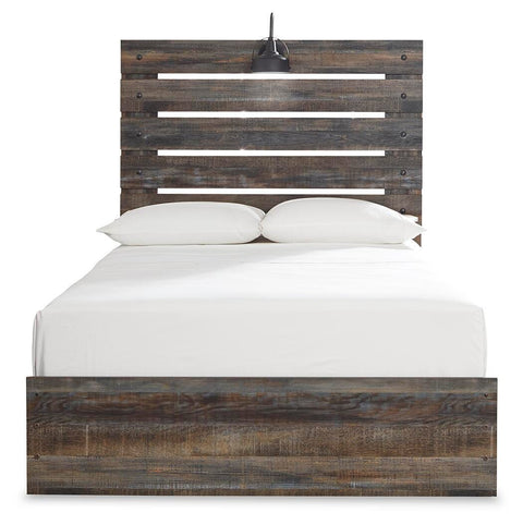 Drystan Panel Bed with Mirrored Dresser and Nightstand