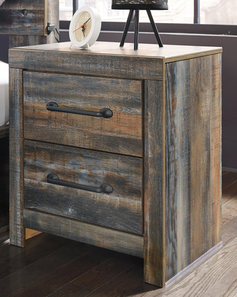 Drystan Panel Headboard with Metal Frame, Dresser, Mirror, and Nightstand