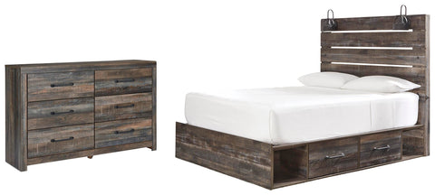 Drystan Panel Bed with 2 Storage Drawers with Dresser